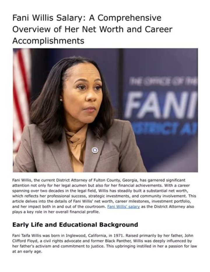 Understanding Fani Willis Salary: A Deep Dive Into The Financials Of A Rising Star