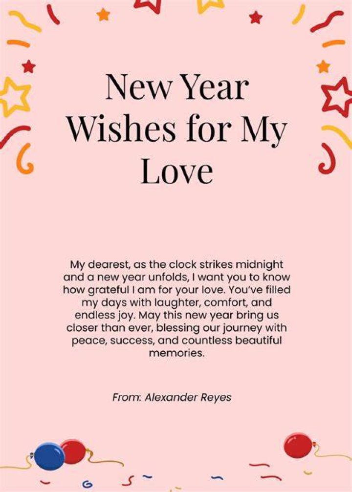With Love, New Year Wishes For The One Who Steals My Heart
